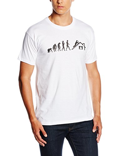 Shirtzshop Herren Standard Edition Dachdecker II Evolution T-Shirt, Weiß, XL von Shirtzshop