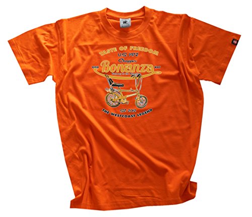 Shirtzshop Herren Taste of Freedom-Bonanza Fahrrad Chopper T-Shirt L, Orange, L von Shirtzshop
