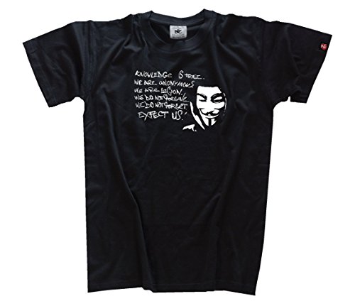 Shirtzshop T Shirt Anonymous Vi Knowledge, Schwarz, XXXL von Shirtzshop