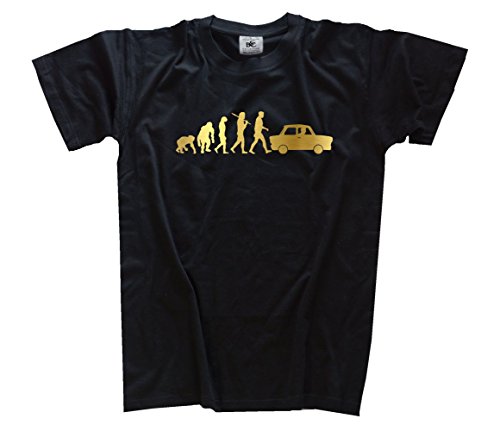 Shirtzshop T-Shirt Gold Edition Trabi DDR Auto Rennpappe Evolution, Schwarz, XXL von Shirtzshop
