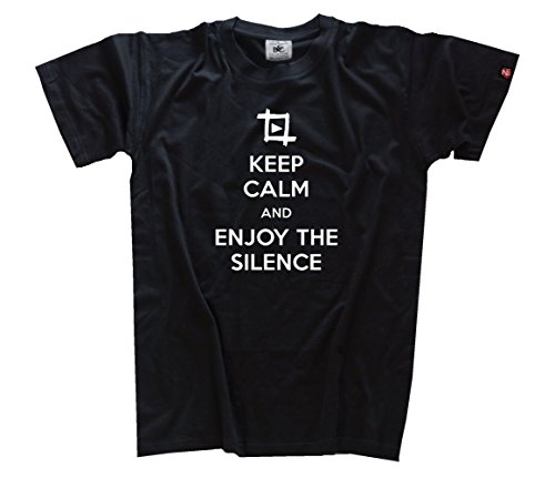 Shirtzshop T Shirt Motiv 09 Keep Calm and Enjoy The Silence, Schwarz, L von Shirtzshop