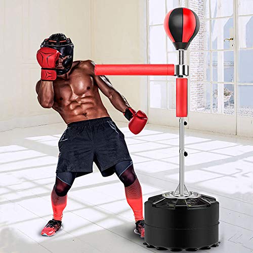 Aufblasbaren Erwachsene Verstellbar Boxing Set Stand Mit Halter Training Boxbirne Boxsack Boxball Speed Ball Punching Reflextasche Punchingball Boxstand Standboxsack 360° Reflex Bar von Shiyinge