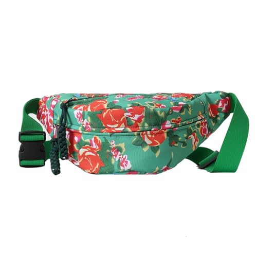 Brusttasche im chinesischen Stil, Vintage, Crossbody-Tasche, Blumenmuster, Straßenmode für Damen und Herren, grün von Shntig