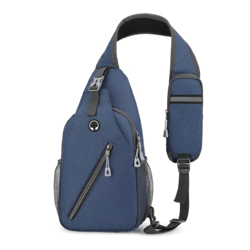 Leichte Brusttasche für Herren, Hüfttasche, Schultertasche, multifunktionale Umhängetasche für Herren, mit mehreren Taschen, dunkelblau von Shntig