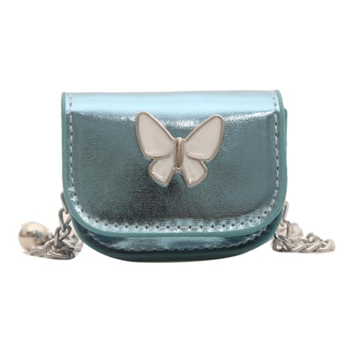 Modische Lippenstift-Tasche für Damen, mit Crossbody-Kette, niedlicher Schmetterlings-Münzgeldbörse, blau von Shntig