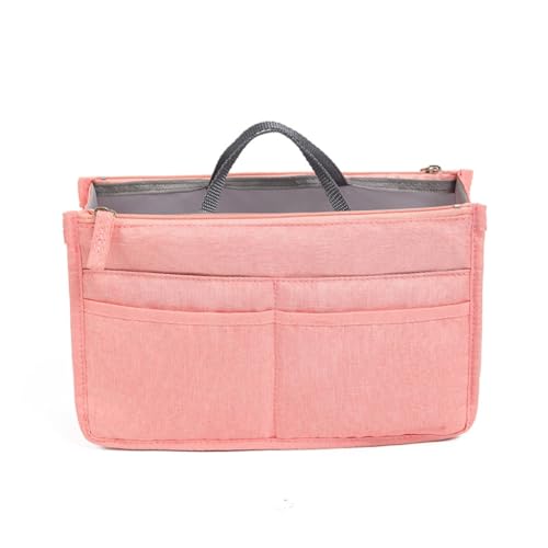 Stilvolle und geräumige Reise-Make-up-Tasche mit doppeltem Reißverschluss für den täglichen Gebrauch, rose, L von Shntig