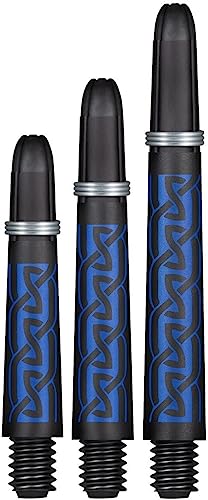 Shot Dart Shafts Koi Carbon mit Federring Hochwertige Dart Schäfte Stabil & Lange Haltbar (Short, Blau) von Shot!