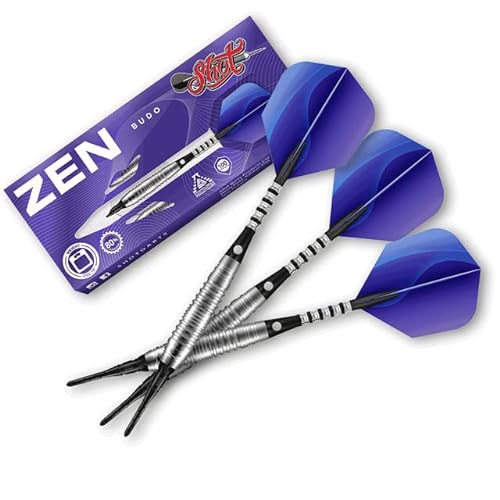 Shot! Darts Zen Budo 80% Tungsten Pro Throwing Darts Soft Tip Set, Professional – Made in New Zealand – Designed Dart Flights for Women & Men – Plastic Tip Bar Darts for Adults von Shot!