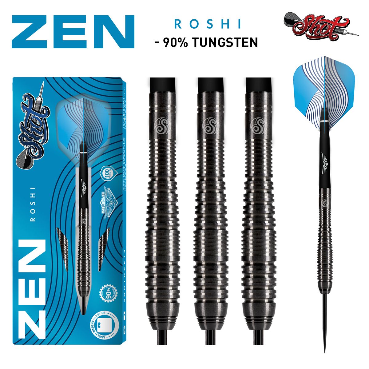 Zen Roshi Steeldart Set-90% Tungsten 24g von Shot