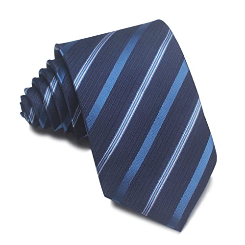 Shouqiao Herren Krawatte Classic Business Krawatte blau gestreift Jacquard Krawatte Mode Gewebte Krawatte für Männer gestrickt Krawatte Hochzeitsfeier Krawatte,1,Einheitsgröße von Shouqiao