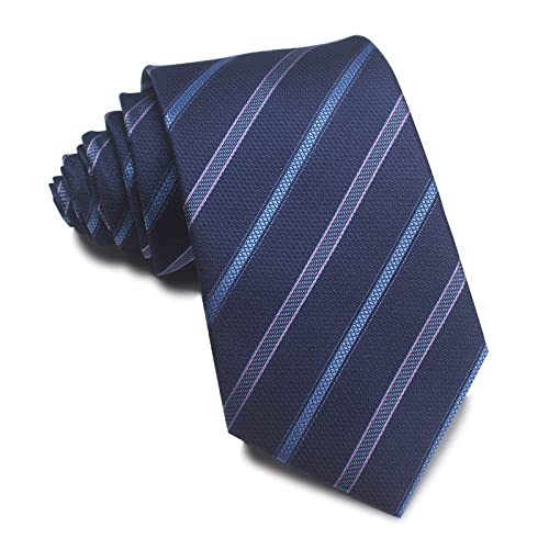 Shouqiao Herren Krawatte Classic Business Krawatte blau gestreift Jacquard Krawatte Mode Gewebte Krawatte für Männer gestrickt Krawatte Hochzeitsfeier Krawatte,5,Einheitsgröße von Shouqiao