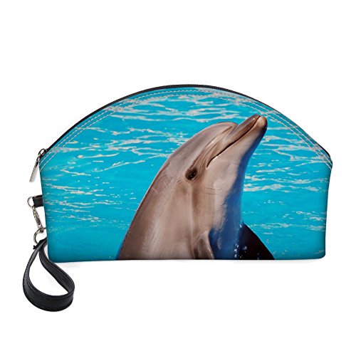 Showudesigns Dolphin Designe Make-up-Taschen PU-Leder Kosmetiktasche für Damen Blau von Showudesigns