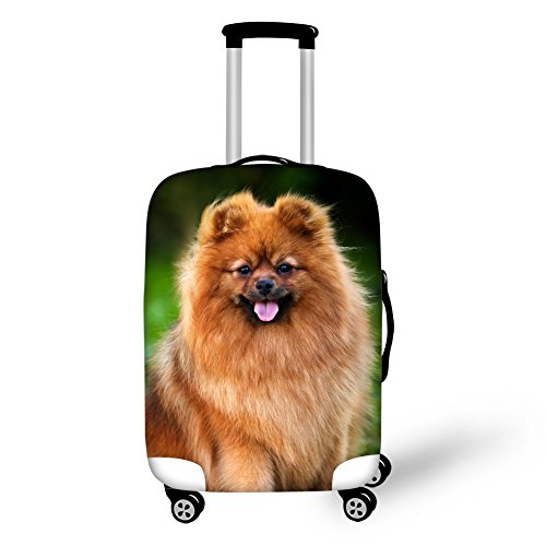 Showudesigns Lässige Schutzhülle für Koffer, Gepäck, mit Tierdruck, mit Reißverschluss, Hund 1, M(fit 22"-26"), Klassisch von Showudesigns