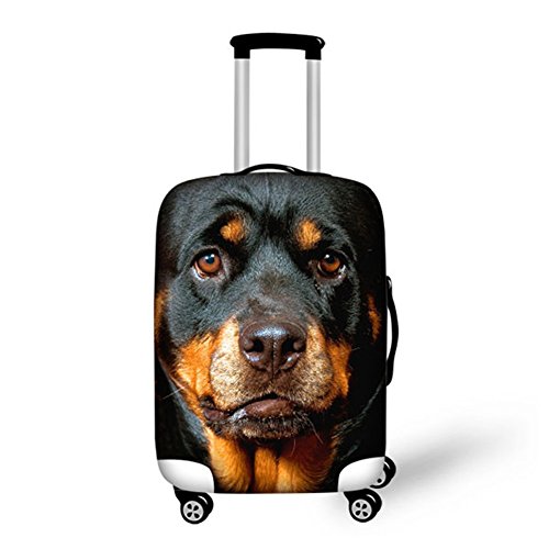 Showudesigns Personalisierte Tier-Trolley-Koffer-Gepäckabdeckung für Flugreisen, Hund 1, S(fit 18"-22"), Klassisch von Showudesigns