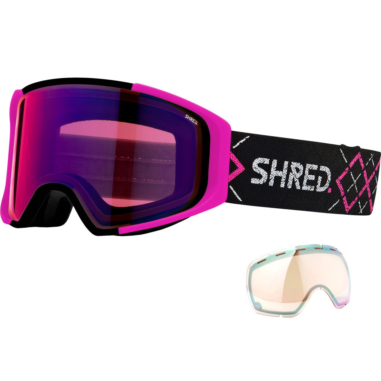 Shred Simplify bigshow black/pink CBL blast mirror + Ersatzscheibe von Shred