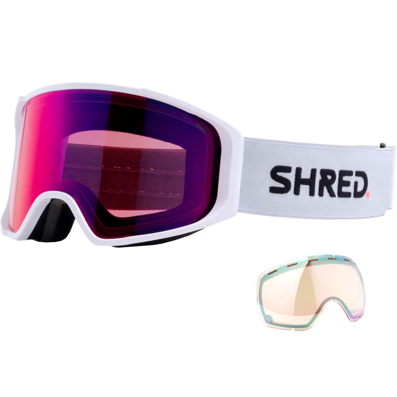 Shred Simplify pure white CBL blast mirror + Ersatzscheibe von Shred