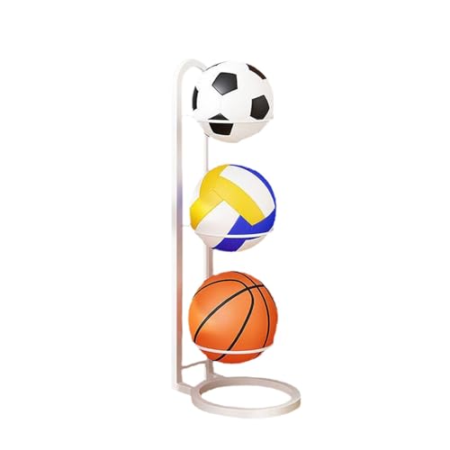 Shuangliao Basketball-Fußballständer, Ballständer Fussball, Ballständer Ball Aufbewahrungsregal, Metall-Sportball-Display-Halter, Mehrschichtiges Ball-Organizer-Rack, Für Basketball Fußball-Volleyball, POQ4VB456KQVTVUQ9 von Shuangliao