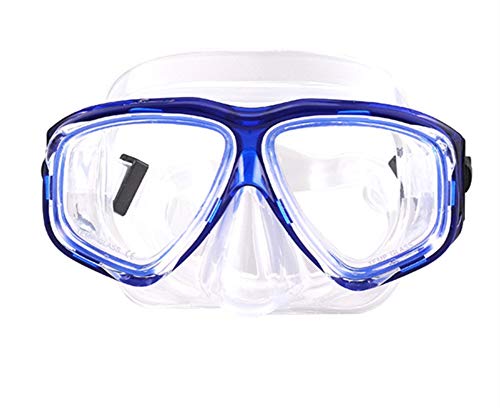 ShuoBeiter Tauchermaske kurzsichtig Diving Tauch Schnorchel Maske NEARSIGHTED Verschreibung RX Sehstärke (Blue, -4.0) von ShuoBeiter