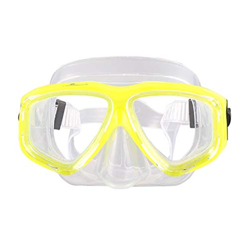 ShuoBeiter Tauchermaske kurzsichtig Diving Tauch Schnorchel Maske NEARSIGHTED Verschreibung RX Sehstärke (Yellow, -6.0) von ShuoBeiter