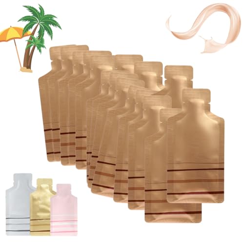 Heat Sealing Shampoo Sample Pouches, Heat Sealing Shampoo Pouches, Disposable Travel Liquid Foil Bags for Toiletry Makeup Liquid (Gold, 6 * 12CM) von SiQiYu