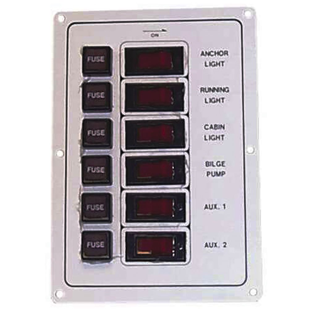 Sierra Rk22070 Rocker Switch Panel-6 Switches Silber von Sierra
