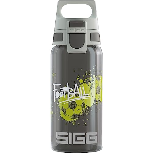 SIGG - Trinkflasche Kinder - Viva One Football Tag - Für Kohlensäurehaltige Getränke Geeignet - Auslaufsicher - Spülmaschinenfest - BPA-frei - Sport - Grau - 0,5L von SIGG