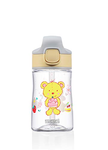 SIGG Miracle Kinder Trinkflasche (0.35 L), Kinderflasche mit auslaufsicherem Deckel, einhändig bedienbare Trinkflasche mit Strohhalm von SIGG
