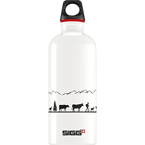 SIGG - Alu Trinkflasche - Traveller Swiss Craft - Klimaneutral Zertifiziert - Für Kohlensäurehaltige Getränke Geeignet - Auslaufsicher - Federleicht - BPA-frei - Weiss - 0,6L von SIGG