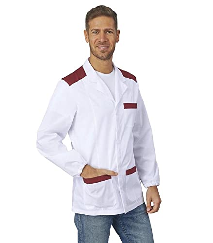 SIGGI Unisex Langarm Francesco Jacke, Weiß/Bordò, 3XS von Siggi Group