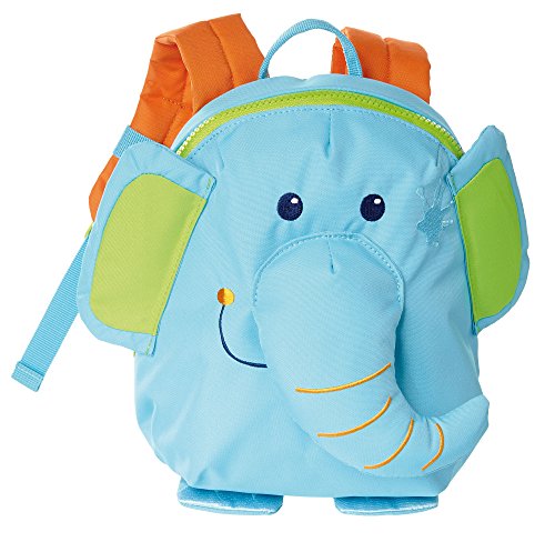 SIGIKID 24621 Mini Rucksack Elefant Kinderrucksack für Krippe, Kita, Ausflüge empfohlen für Mädchen und Jungen ab 2 Jahren, Blau 27 cm von Sigikid