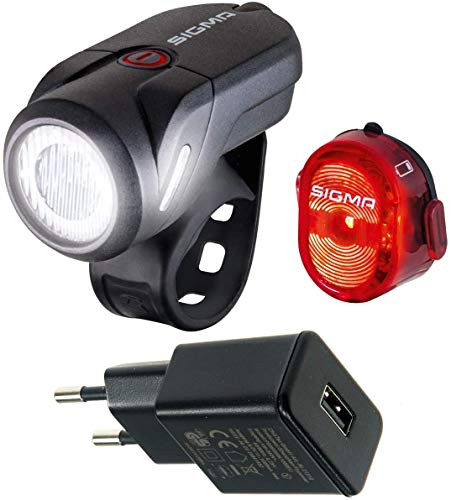 SIGMA SPORT Aura 35USB/Nugget Beleuchtungsset (schwarz mit USB-Netzteil) von SIGMA SPORT