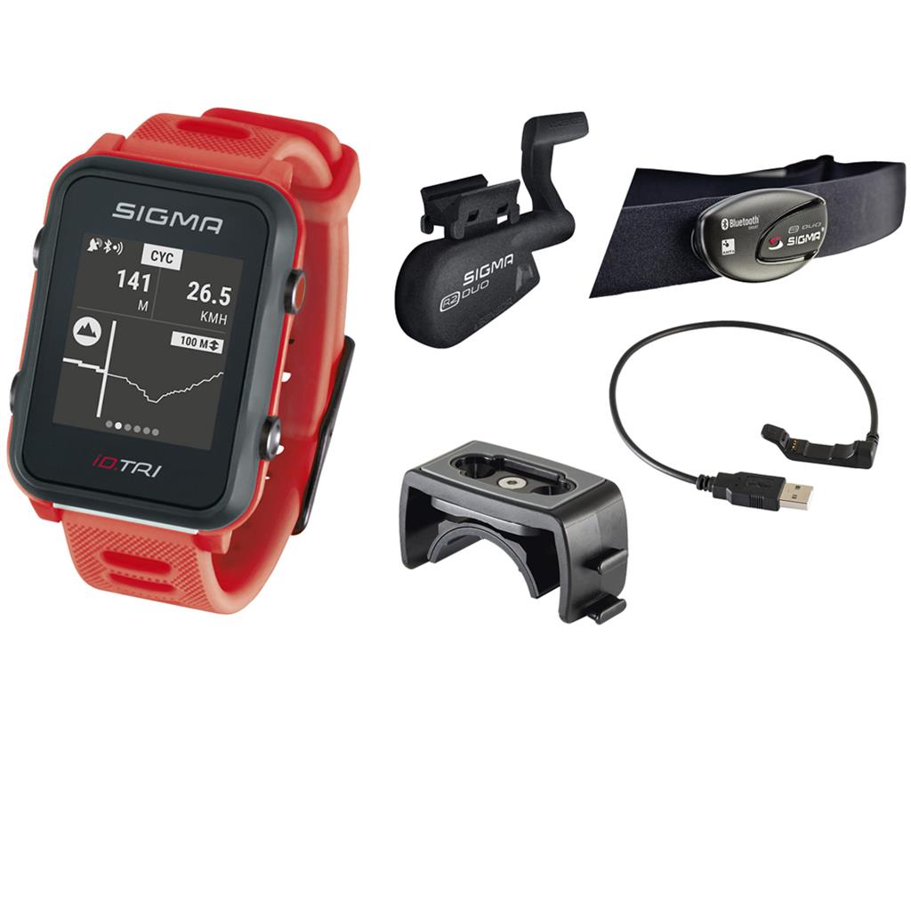 Sigma Sportuhr ID Tri neon rot SET von Sigma_Sport