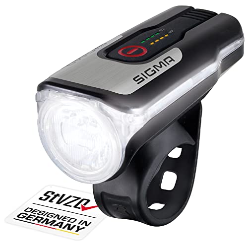 SIGMA SPORT - Aura 80 | LED Fahrradlicht 80 Lux | StVZO zugelassenes, akkubetriebenes Vorderlicht, Front von SIGMA SPORT
