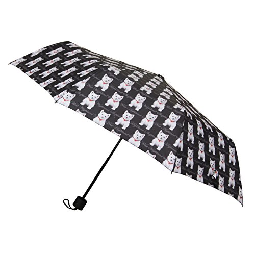 Signare Mode Kompakte Regenschirm Faltbarer Regenschirm fur damen stil modell Westie von Signare