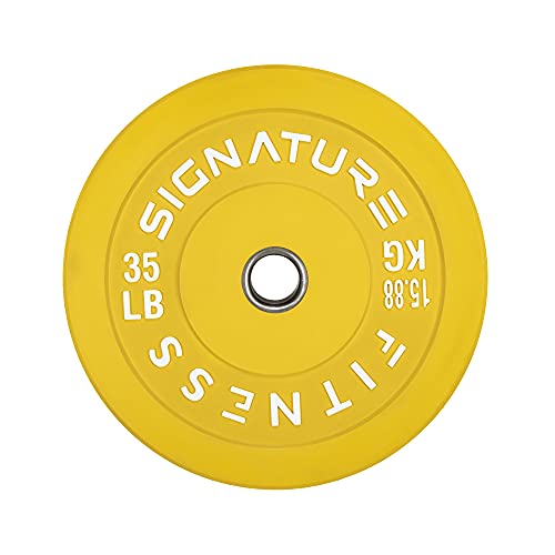 Signature Fitness 5,1 cm olympische Hantelscheiben mit Stahlnabe, 15,9 kg, 1 Stück, farbig von Signature Fitness