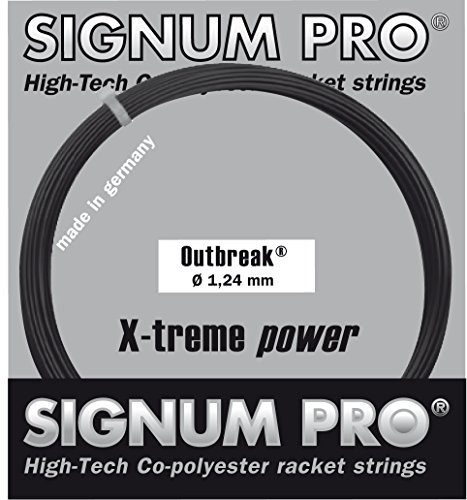 Signum Pro Outbreak Garniture Tennisschlägersaiten Tennis, Schwarz Schwarz schwarz 1,30 mm x 12 m von SIGNUM PRO