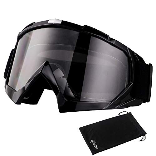 Japace Motorradbrillen Skibrille Anti Fog UV Schutzbrille mit Double Lens Schaumstoffpolsterung für Outdoor Aktivitäten Skifahren Radfahren Snowboard Wandern Augenschutz (Schwarz, Saubere Linse) von Japace