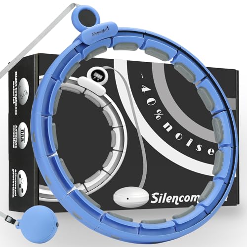 Silencomfort Smart Hula Hoop, Leise Fitness Reifen Erwachsene, hullahub mit Gewicht Ball, 16 Knoten Fit Hoop Reifens, für Anfänger Gewichtsverlust von Silencomfort