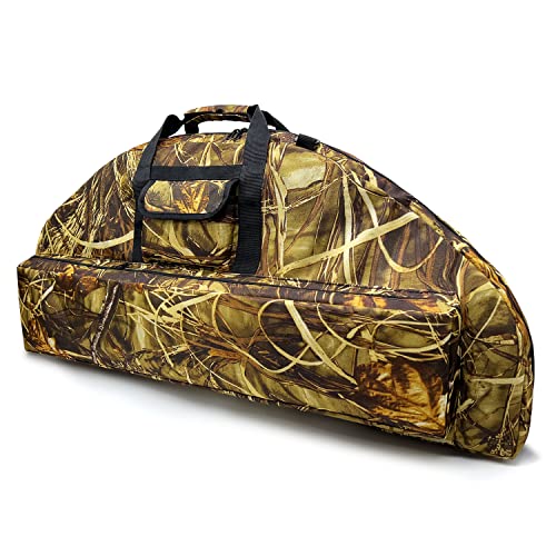 Silfrae Compound Bow Case Soft Bow Padded Case Light-Weight Bow Carry Bag with Arrow Pocket (Withered Grass, L) von Silfrae