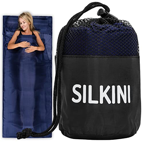 Silkini Compact Seidenschlafsack aus 100% Seide, Hüttenschlafsack Ultraleicht, Schlafsack Inlett, Inlay, Sommerschlafsack, Innenschlafsack kleines Packmaß von Silkini