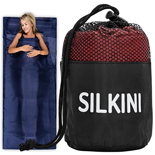 Silkini Compact Seidenschlafsack aus 100% Seide, Hüttenschlafsack Ultraleicht, Schlafsack Inlett, Inlay, Sommerschlafsack, Innenschlafsack kleines Packmaß von Silkini