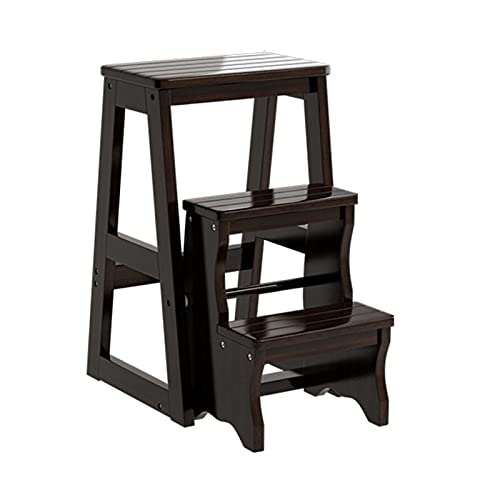 Mehrschichtige Kombination aus klappbarer Leiter und Stuhl, Tritthocker aus massivem Holz, klappbare Trittleiter, erwachsenes Innen-Holzblumenregal, Pflanzenregale, von SilteD