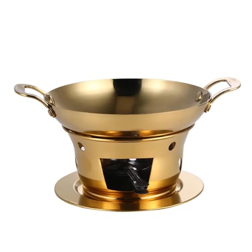 SilteD Chafing Dish-Buffet-Set aus Edelstahl mit Alkoholkocher, kommerzieller Trockenkessel-Hot Pot für Hochzeiten, Catering, Partys (Farbe: Gold, Größe: 26 cm) von SilteD