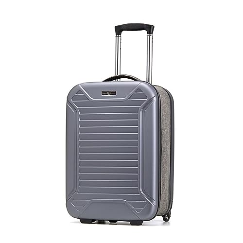 SilteD-Koffer, Faltbarer Trolley-Koffer für Geschäftsreisen, Leichter Geschäftsreisekoffer, einfaches modisches Gepäck, leicht zu transportierendes Gepäck, großer Koffer (Farbe: Schwarz, Größe von SilteD