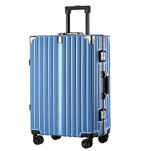 SilteD Koffer, Gepäck, großes Fassungsvermögen, Aluminiumrahmen-Koffer, leicht, Universalrad, Passwortbox, Trolley-Koffer, tragbarer Koffer, großer Koffer (Farbe: A, Taille einzigartig: 26 Zoll) von SilteD