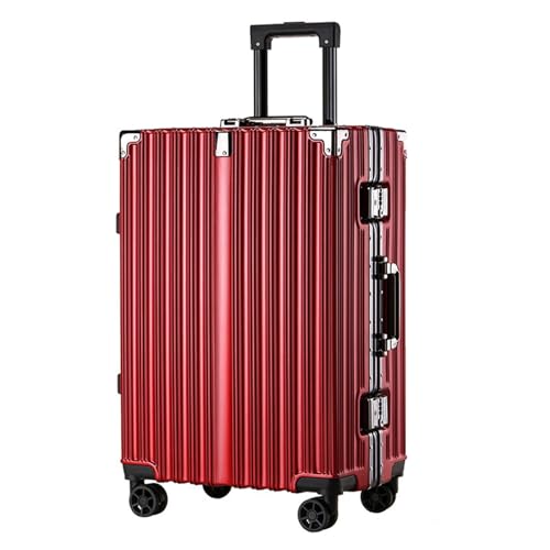 SilteD Koffer, Gepäck, großes Fassungsvermögen, Aluminiumrahmen-Koffer, leicht, Universalrad, Passwortbox, Trolley-Koffer, tragbarer Koffer, großer Koffer (Farbe: E, Taille einzigartig: 24 Zoll) von SilteD