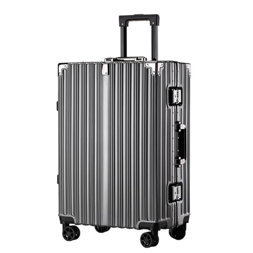 SilteD Koffer, Gepäck, großes Fassungsvermögen, Aluminiumrahmen-Koffer, leicht, Universalrad, Passwortbox, Trolley-Koffer, tragbarer Koffer, großer Koffer (Farbe: F, Taille einzigartig: 20 Zoll) von SilteD