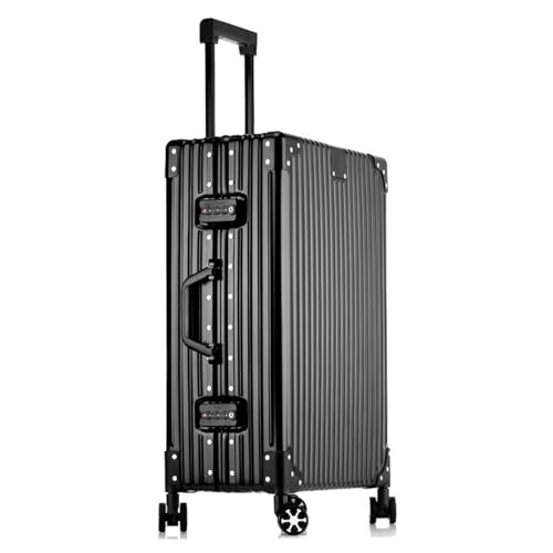 SilteD-Koffer, Koffer mit großem Fassungsvermögen, Aluminiumrahmen, Trolley-Koffer, Passwortbox, Boarding-Koffer, tragbarer Koffer, Metall-Koffer, großer Koffer (Farbe: D, Taille einzigartig: 29 Zoll) von SilteD