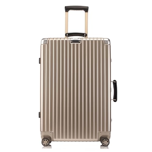SilteD-Koffer, Retro-Koffer, Aluminiumrahmen, Trolley-Koffer, Universal-Rad-Boarding-Koffer, multifunktionaler tragbarer Koffer, großer Koffer (Farbe: B, Taille einzigartig: 24 Zoll) von SilteD