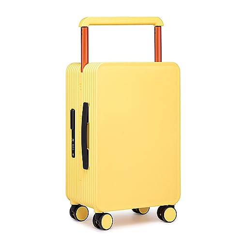 SilteD Koffer, breiter Trolley, Gepäck, Boarding-Koffer, Kleiner Koffer, Universalrad, Passwort-Box, einfache Mode, großes Gepäck, großer Koffer (Farbe: Amarillo, einzigartige Taille: 24 Zoll) von SilteD